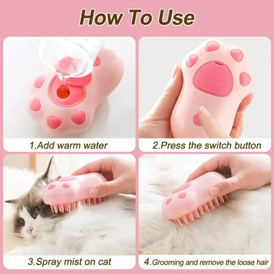 3 in 1 Pet Brush Cat Steam Brush Comb