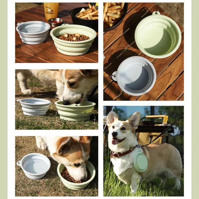 Dog Pet Folding Silicone Bowl