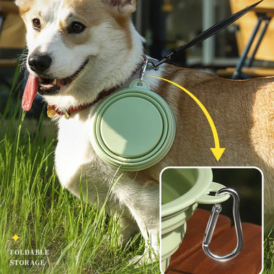 Dog Pet Folding Silicone Bowl